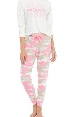 Crown & Ivy Pink Camo Jogger Pajamas Women's Sz S
